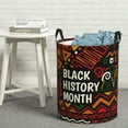 thumbnail image 3 of DouZhe Waterproof Collapsible Large Laundry Baskets, Abstract Black History Month Prints Circular Hamper with Handles, 3 of 7