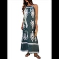 thumbnail image 2 of Vestido de Verano para Mujer 2025, Estampado Floral, Tirantes Finos, Holgado, Estilo Bohemio, para Playa y Vacaciones Verde S, 2 of 9