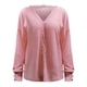 thumbnail image 5 of Blusa de encaje con cuello en V y botones de manga completa para mujer, informal, holgada, de verano, a la moda Fridja  ghj987+2002, 5 of 7