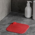 thumbnail image 4 of Bewildely Cubierta de desodorante de drenaje de suelo cuadrado, fregadero de bañera de baño de silicona, almohadilla antideslizante, suministros de Juegos de accesorios de baño Rojo Bewildely HA064349-04B, 4 of 6