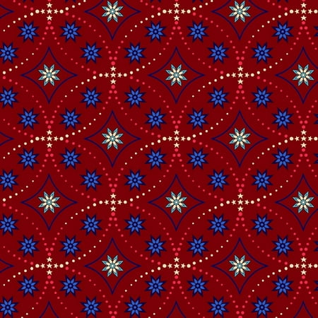Land that I Love~Red Bandana Stars Cotton Fabric by Henry Glass