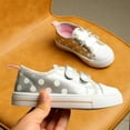 thumbnail image 2 of Kushyshoo Kids Canvas Shoes Silver Dots Size 12 Toddler Girl, 2 of 7