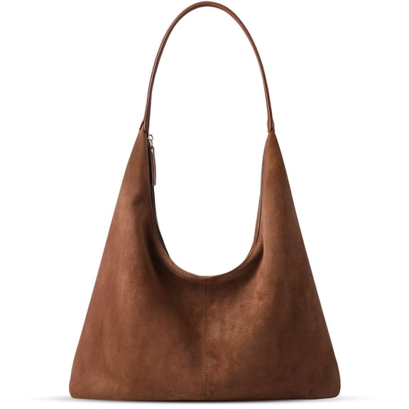 JASGOOD Vintage Suede Hobo Bag for Women Soft Oversized Shoulder Purse, Casual Daily Handbag
