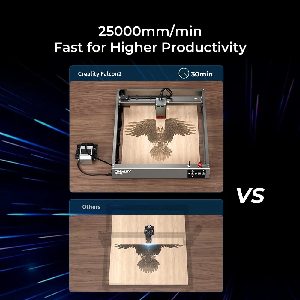 Creality Falcon2 22W Laser Engraver & Cutter, CNC Laser Cutter and Engraver Machine for Metal and Wood, Paper, Acrylic, Glass