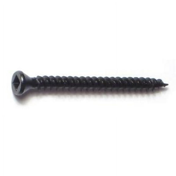 #6 x 1-5/8" Black Phosphate Steel Fine Thread Square Drive Trim Head Drywall Screws DWTSCR-072