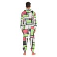 thumbnail image 4 of FORMRS Onesies Pajama for Adults Unisex Hoodie Winter Jumpsuit One Piece Sleepwear, Sizes S-2XL, Green Abstract Geometric, 4 of 7