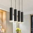 Modern 6 Light Black Kitchen Island Linear LED Pendant Light Fixtures