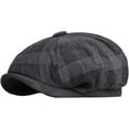 thumbnail image 3 of CoCopeaunts Newsboy Caps for Men Fashion Plaid Octagonal Hat with Elastic Flat Cap Women British Style Berets Vintage Painter Hat, 3 of 8