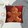 thumbnail image 2 of COMIO  Snow Snowflakes Throw Pillow Covers Square Decorative Cute Gingerbread Man Pillowcase Pillow Cases for Bedroom Living Room Car, 2 of 5