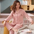 thumbnail image 1 of REDHOTYPE Nouveau Pyjama en Coton à Manches Longues pour Femmes Set Pyjama Ample Doux Deux Pièces Set, 1 of 2