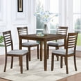 thumbnail image 2 of 34.5 Inches Square Dining Table for 4 People, Wooden Kitchen Table Small Dinner Table, Solid Wood Kitchen Table for Living Room, Kitchen, Walnut, 2 of 7