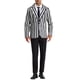 thumbnail image 2 of INSPIRAR CHIC Traje de Hombre a Rayas de Una Sola Botonadura Ajustado Casual Blazer Vertical Rayas L Blanco, 2 of 6