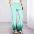 thumbnail image 2 of SGFCWSX Girls Baggy Pants with Pockets Casual High Elastic Waist Trousers for Kids Gradient Trendy Pant Mint Green Size 9 Years, 2 of 8