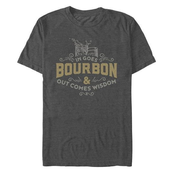 Men's Lost Gods In Goes Bourbon & Out Comes Wisdom  Graphic T-Shirt