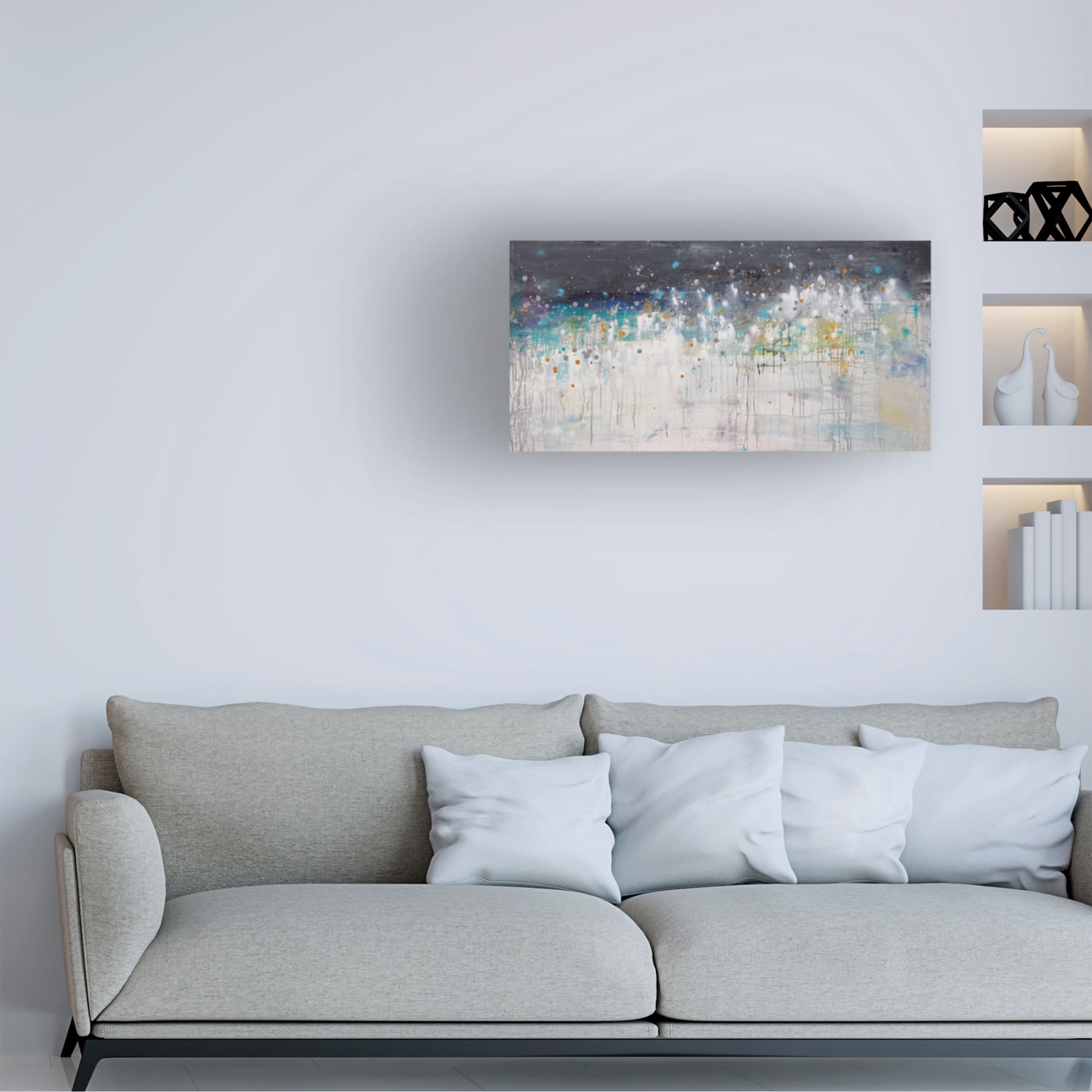 Canvas Wall Art - Hilary Winfield 'Electrical Charge 15' Wall Art for Living Room, Bedroom, or Office Décor by Trademark Fine Art - 32 x 16 Inches