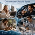 thumbnail image 5 of 12 Oz Artisanal Seahorse Glassware - 3D Handcrafted Marine Animal Themed Glass Cup, Ocean Theme Clear Glass Tea Cup for Kitchen Dining Beach Summerween Themed Party (Style C), 5 of 8