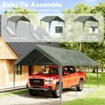 thumbnail image 6 of Kimunuk Canopy Replacement Cover, 12' x 20' Outdoor Portable Carport Replacement Canopy with Ball Bungees for Car Garage Shelter Tent Party Tent, Ligth Gray ,Frame is Not Included, 6 of 6