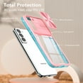 thumbnail image 6 of JTCASES for Samsung Galaxy S23 Case with Slide Camera Cover Anti-yellow Crystal-clear Transparent Backplane Rugged PC Anti-slip Shockproof Hard Back Protective Shell, Pink, 6 of 7