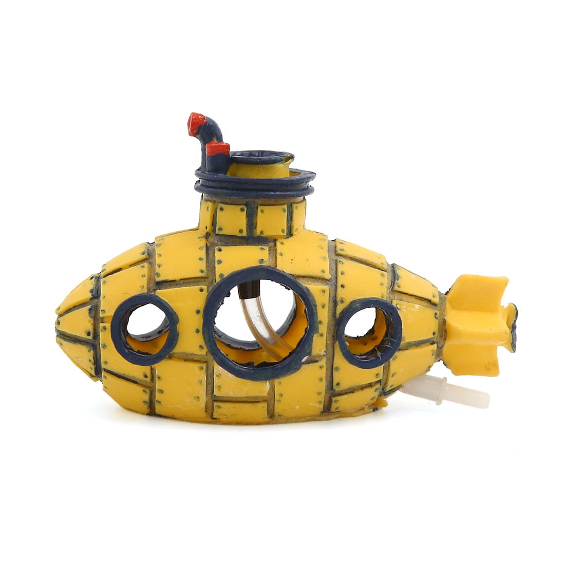 Aquarium Fish Tank Decoration Bubble Maker Yellow Spaceship Ornament