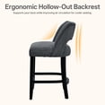 thumbnail image 5 of VKNOW Mid-Century Counter Height Bar Stools Set of 4 Upholstered Kitchen Bar Stools with Wood Legs and Ergonomic Backrest for Kitchen Island Dining Room Pub Cafe,Dark Gray, 5 of 9