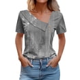 thumbnail image 1 of Birdeem Women Printed Spring/Summer Short Sleeved Shirt Printed Button Casual T-Shirt Top, 1 of 12
