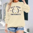 thumbnail image 2 of Tiweut Funny Goose Graphic Sweatshirt For Women Cute Printed Crewneck Sweater Pullover With Sayings Long Sleeve T Shirts,A-Beige,Beige, 2 of 4