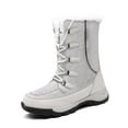 thumbnail image 1 of Botas de nieve altas de invierno para mujer Botas de algodón cálidas e impermeables, 1 of 3