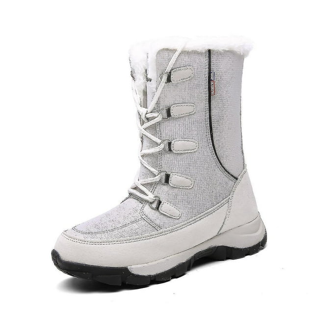 Botas de nieve altas de invierno para mujer Botas de algodón cálidas e impermeables