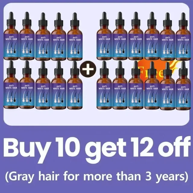 Suero para el cabello blanco a negro, gris y blanco, reparación de Color Natural, nutriencia, cuidado antigrigio para hombres y mujeres