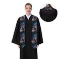 thumbnail image 4 of Logiee Night Sky Wolf Print Unisex Adult Graduation Stole Shawl 72" Long for Academic Commencements Shawl-Flattened, 4 of 7