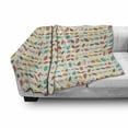 thumbnail image 3 of Colorful Soft Flannel Fleece Throw Blanket, Simplistic Floral Composition with Leaf Silhouettes in Different Pastel Shades, Cozy Plush for Indoor and Outdoor Use, 50" x 70", Multicolor, by Ambesonne, 3 of 6