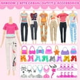 thumbnail image 5 of 101 Pcs Doll Clothes and Accessories Ramdom Style Gift Box Package, 5 Wedding Gowns 2 Fashion Dresses 2 Casual Outfit 2 Swimsuits 67 Accessories for 11.5 inch Doll Clothes for Age 3-10, 5 of 7
