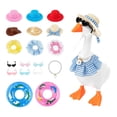 thumbnail image 2 of Yardvibe 18PC Desk Goose Outfits, 7 Inch Summer Mini Porch Goose Outfits Hats Sunglasses Swimming Ring Necklaces Dresses for Magnetic Geese Statue, Key Holder Table Decor (D), 2 of 9