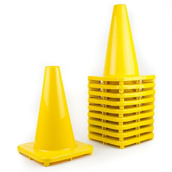 12" Traffic Cones, Plain - Yellow / 40