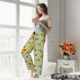 thumbnail image 5 of Logiee White Polka Dot Sunflower Print Women Pajama Pants,Comfy Pj Bottom with Pockets & Drawstring,Stretch Casual Sleepwear-X-Large, 5 of 6