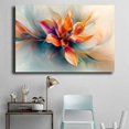 thumbnail image 4 of Mudket Orange and Teal Fluid Abstract Flower Canvas Wall Art, Modern Floral Wall Decor, Framed Ready to Hang Artwork for Living Room Bedroom Office - 12"L x 8"W, 4 of 10