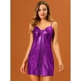 thumbnail image 3 of INSPIRE CHIC Women's Metallic Glitter Spaghetti Strap Mini Dress, 3 of 6