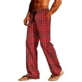 thumbnail image 6 of zbxnLI Mens Big and Tall Pajama Pants Comfy Plaid Pant Baggy Straight Leg Pjs Bottoms Lightweight Loungewear with Pockets, 6 of 7