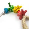 thumbnail image 4 of Flmtop Lovely Star Blocks Rope Cage Hanging Ladder Pet Supplies Parrot Bird Chew Toy Random Color, 4 of 6