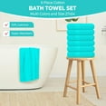 thumbnail image 4 of Pack of 6 Bath Towels 27 x 54 Inches, 100% Cotton, Larger & Lighter Weight, Quicker to Dry, Super Soft and Absorbent, Perfect for Bathroom (Aqua, Pack of 6 (27''x54'')), 4 of 6