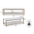 thumbnail image 3 of happimess SRK1000D Industrial Compact 10.75" 6-Pair 2-Tier Iron Shoe Rack, White/Gold, 3 of 11