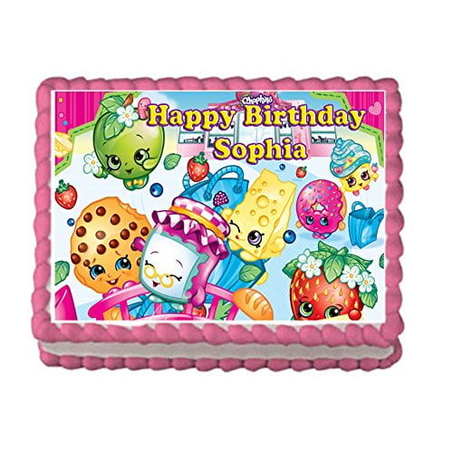Shopkins Time to Shop Cake Topper Toys 38929 Includes Zippered Pouch; Cookie and Apple Decopac 3 Piece Set