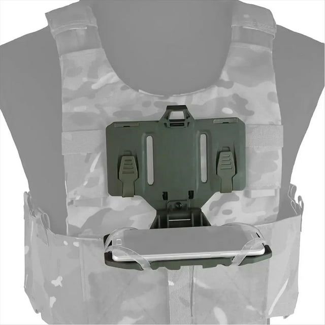 Placa de Teléfono Molle Portador Tablero de Navegación para Exteriores, Soporte Plegable de Acceso Rápido para Chaleco Soporte para el Pecho Desierto