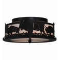 thumbnail image 3 of Meyda Tiffany 144468 Buffalo 2 Light 16" Wide Semi-Flush Drum Ceiling Fixture - Black, 3 of 7