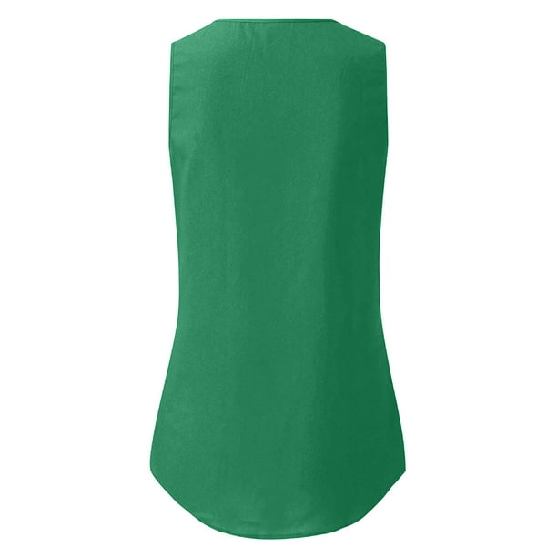Women Tops Women's Summer Sleeveless Shirts Zip Casual Tunic V