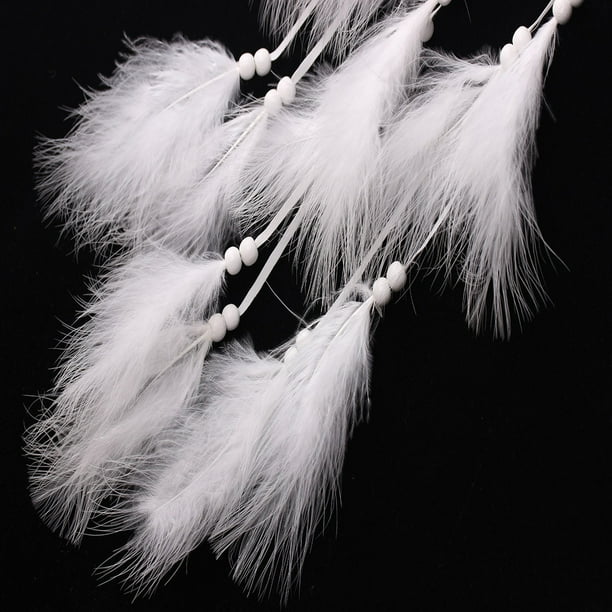 LADIGASU Cuelga Pluma Circular Artesanía Colgante Hogar Rebajas Flash Deals 1X Atrapasueños Blanco