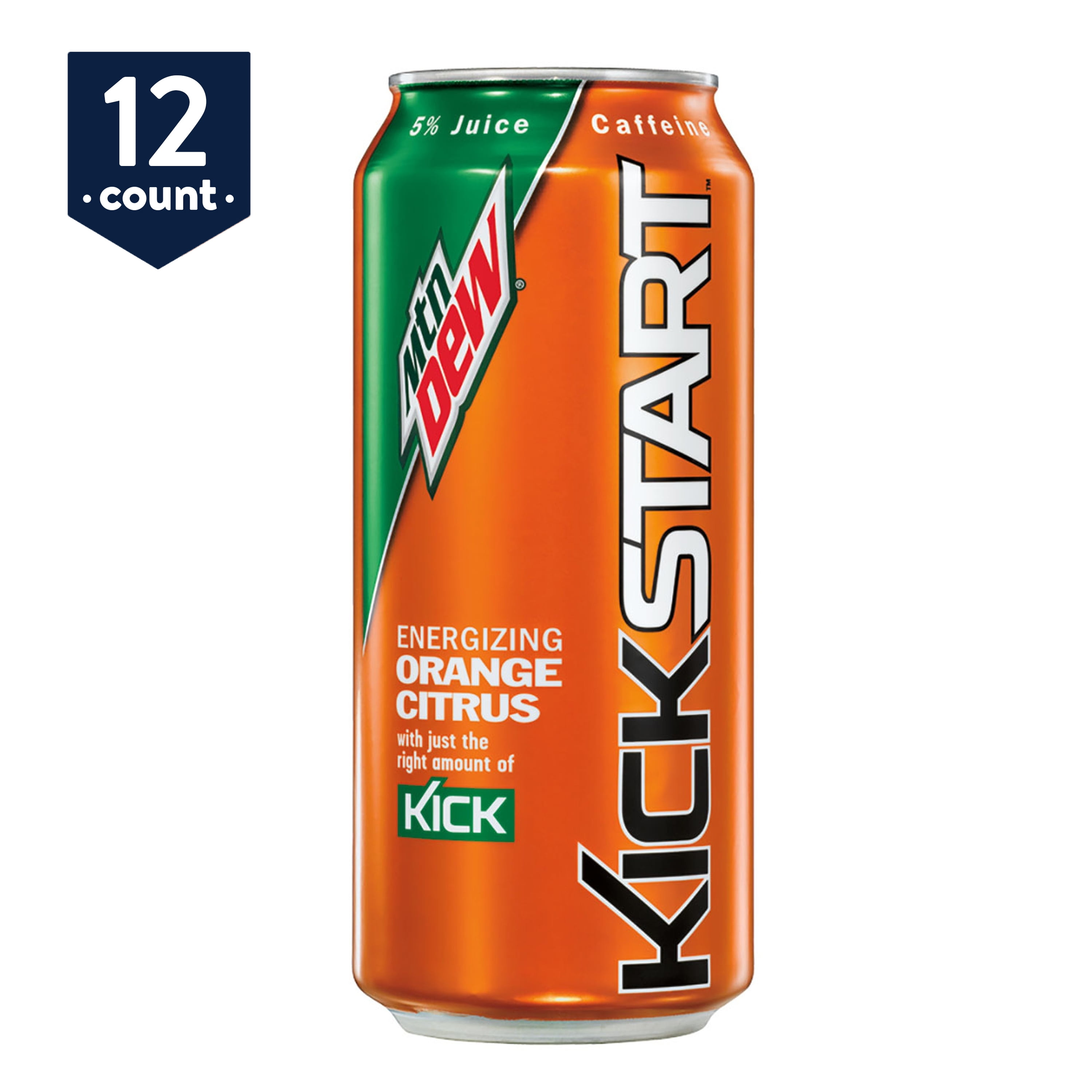 Mountain Dew Kickstart, Orange Citrus, 16 oz Cans, 12 Count - Walmart.com