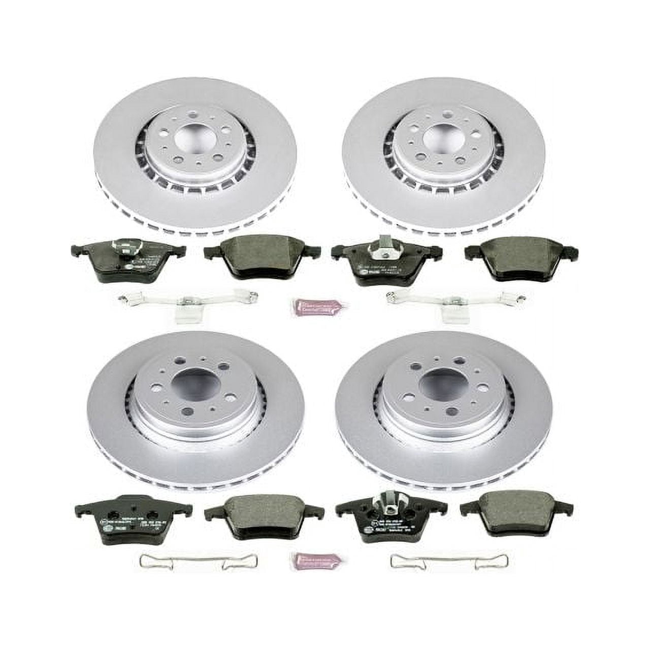 Power Stop Front and Rear Euro-Stop ECE-R90 Certified Brake Pad and Rotor Kit ESK4502