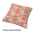 thumbnail image 3 of Throw Pillow Covers, Artistic Colorful Cute Cats Soft Square Pillow Cases with Invisible Zipper for Couch Bed Sofa, Farmhouse Fall Home Decor 16"x16", 3 of 7