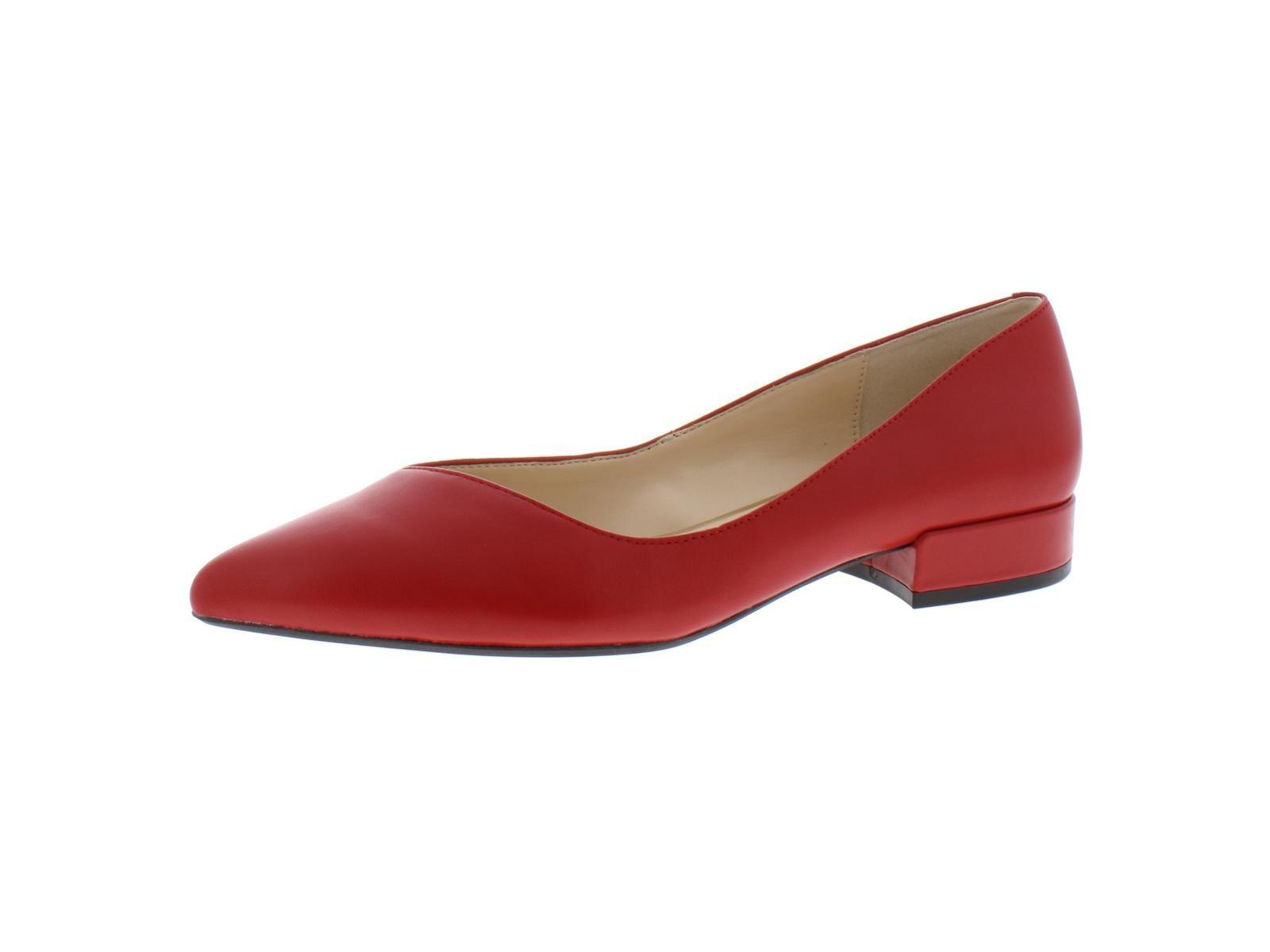 Camelia Leather Pointed Toe Ballet Red 